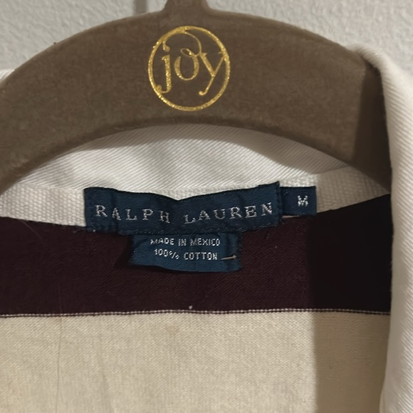 Ralph Lauren rugby, striped, maroon and cream - Picture 3 of 4